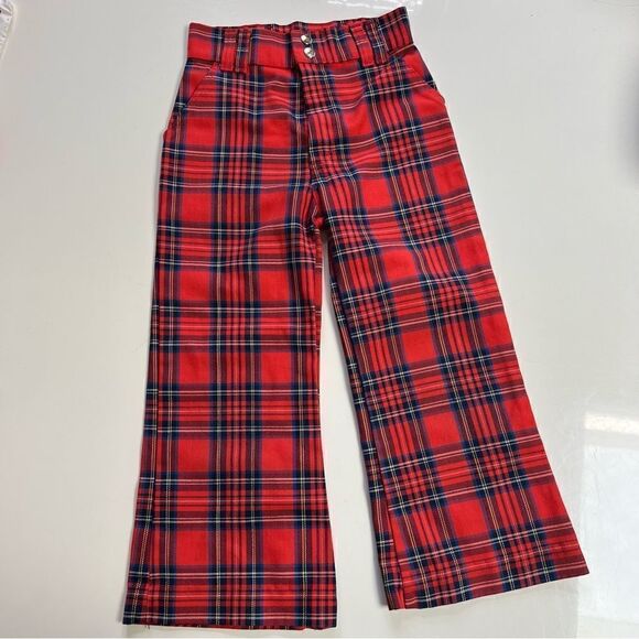 Retro Vintage 1970s JC Penny Tartan Plaid Flare Pants - Picture 4 of 11